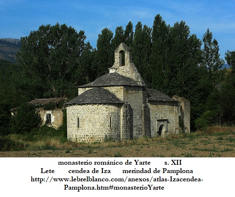 1/0ca monasterio de Yarte, Lete Cendea de Iza  merindad de Pamplona  s. XI 